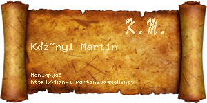 Kányi Martin névjegykártya