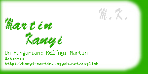 martin kanyi business card